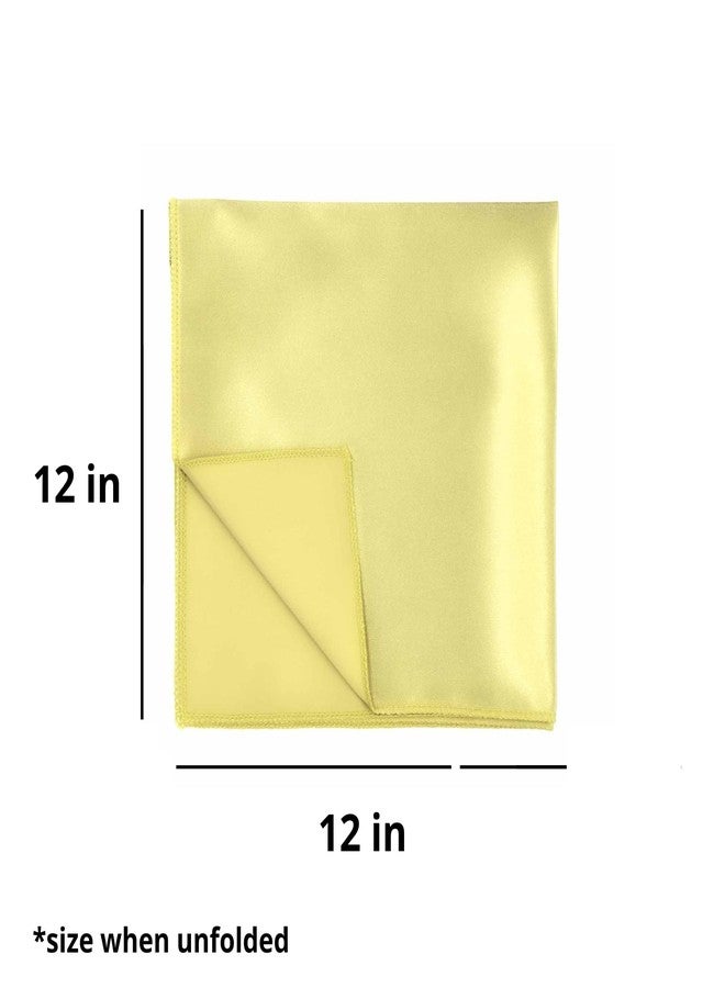 tiemart منديل جيب بلون أصفر زبدة سادة من تيمارت - Image 2
